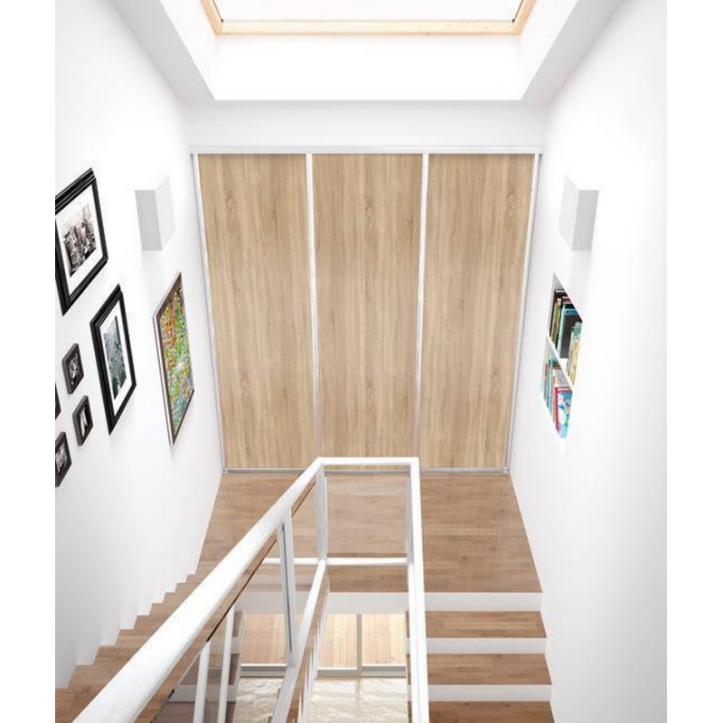 Platine argent brillant, décor chêne bardolino naturel