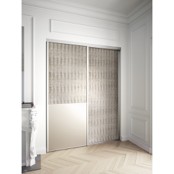 Platine argent brillant, décor laiton