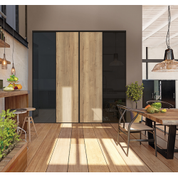 Platine battante argent mat, décor driftwood