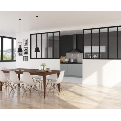 Verrière fixe noir mat et...