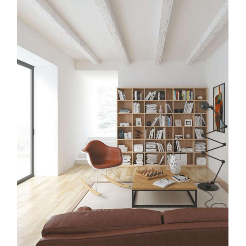 Bibliothèque composable avec fond, décor chêne bardolino naturel