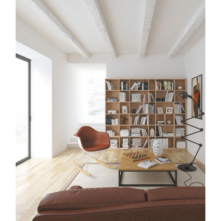 Bibliothèque composable avec fond, décor chêne bardolino naturel