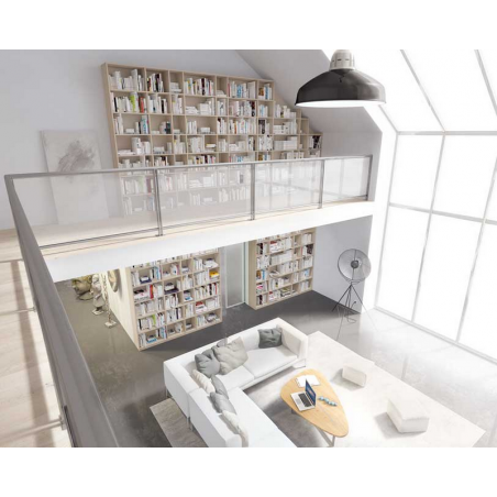 Bibliothèque sur-mesure acacia