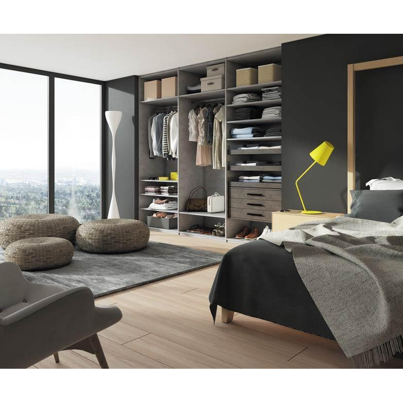 Dressing sur mesure décor béton chicago clair